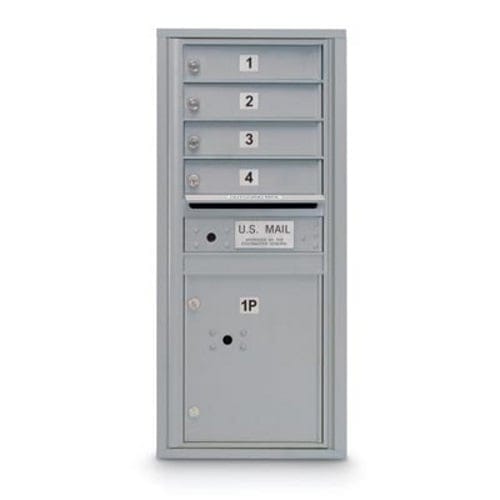 4 Door Standard 4C Mailbox with (1) Parcel Locker